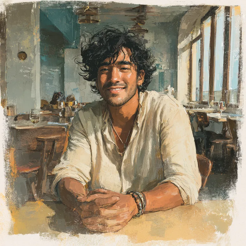 Carlos Mendes with his backpack at a travel stop — Brazilian content creator documenting the real costs of budget travel